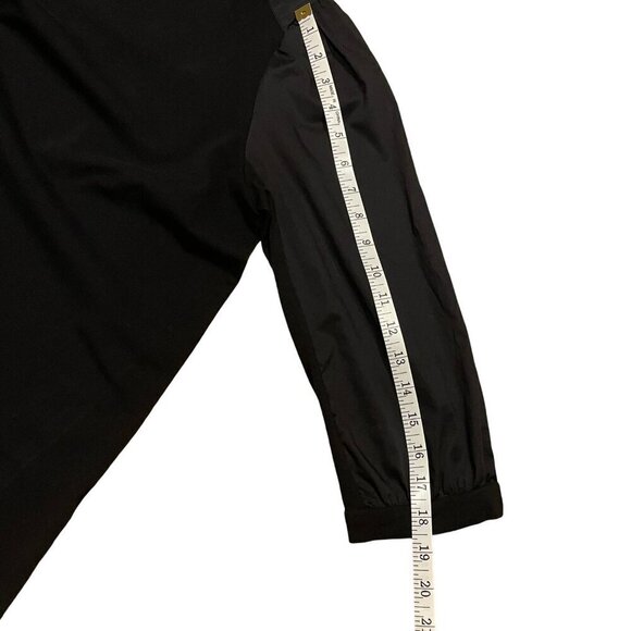 Tristan Black Bouffant Sleeve Top 3/4 Length Semi-Sheer Sleeves Crew Neck Size M - Picture 11 of 12